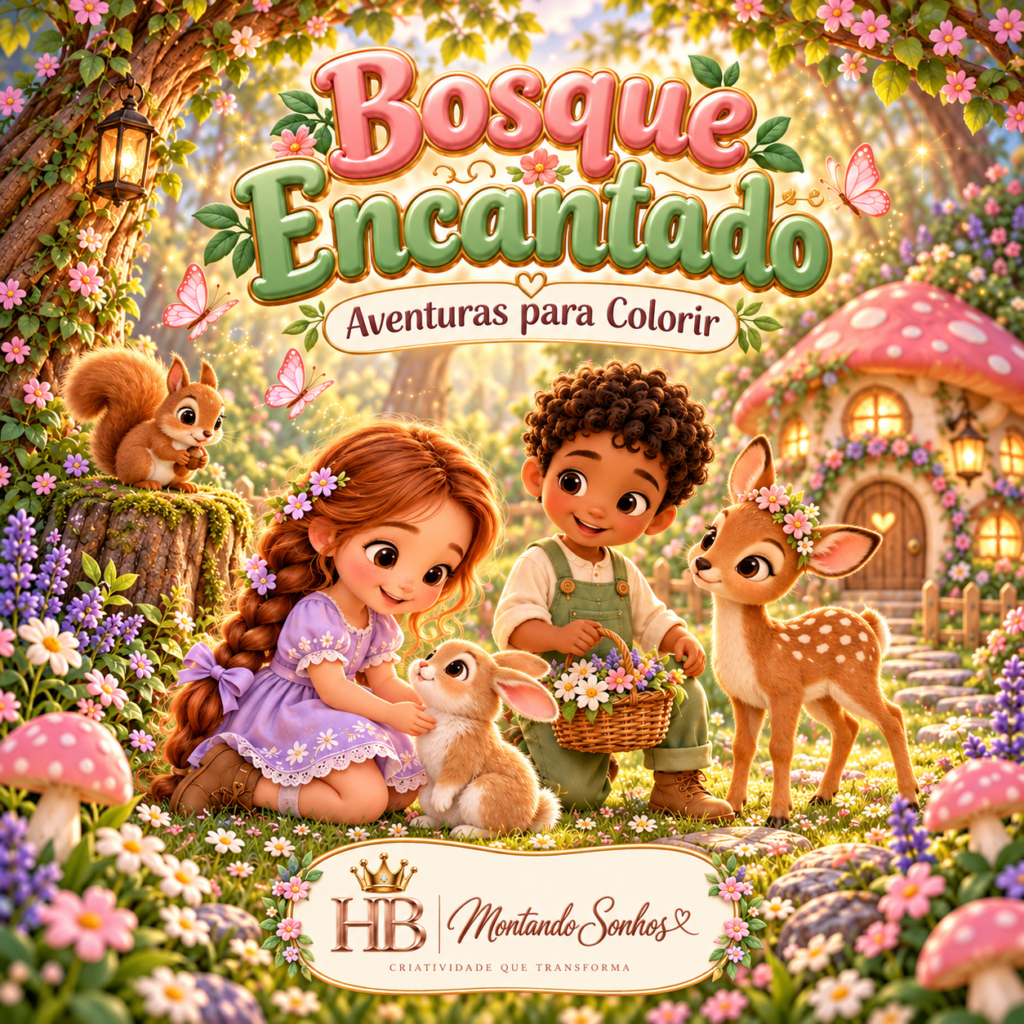 Livro de Colorir – Bosque Encantado | Aventuras na Natureza