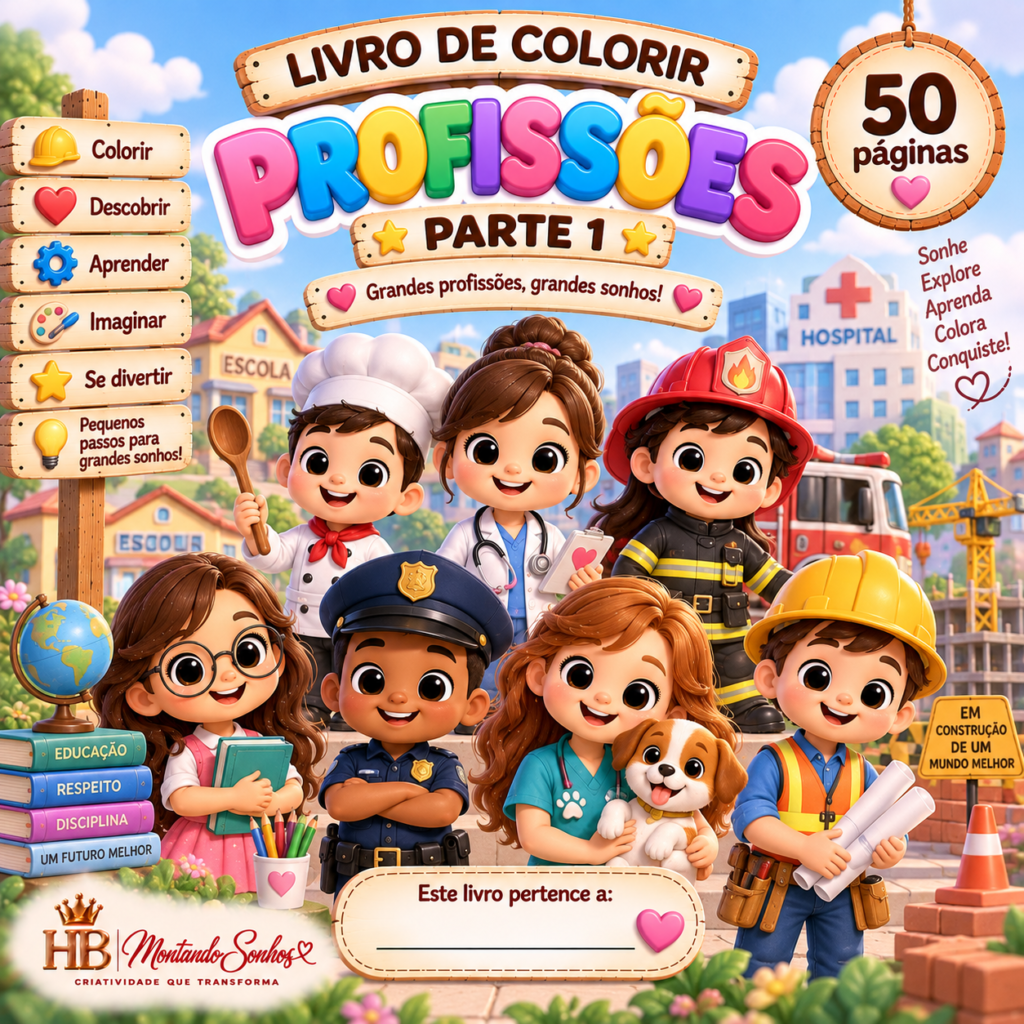 Livro de Colorir – Profissões Vol. 1