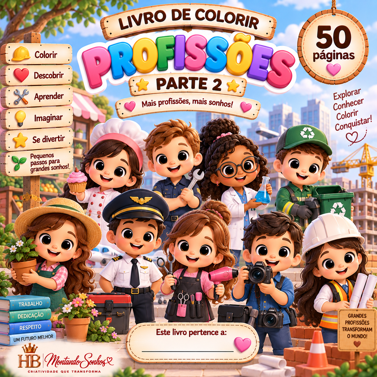 Livro de Colorir – Profissões Vol. 2