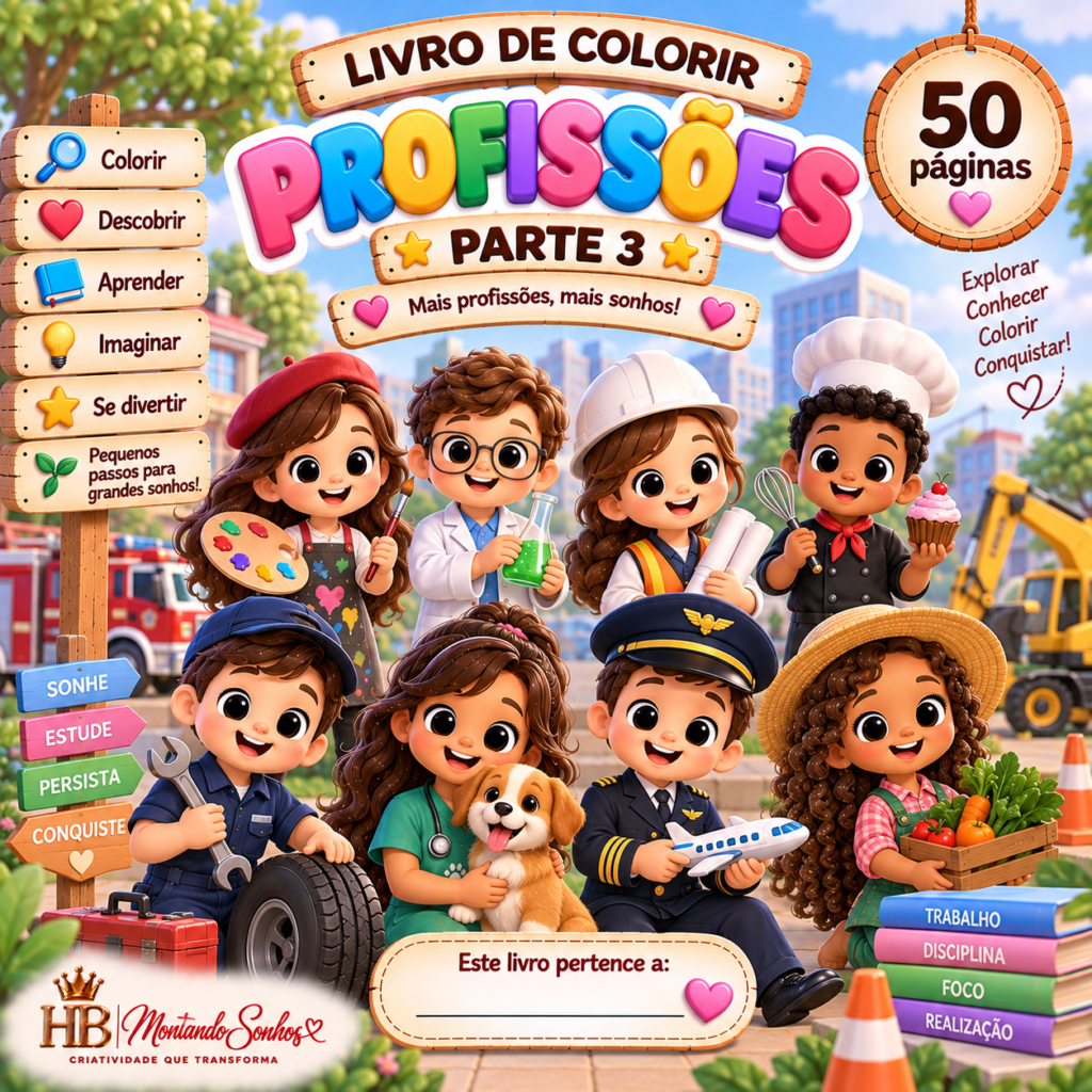 Livro de Colorir – Profissões Vol. 3