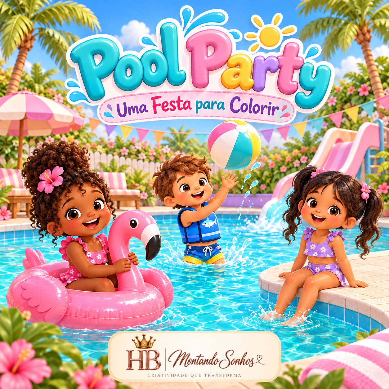 Livro de Colorir – Pool Party | Diversão na Piscina