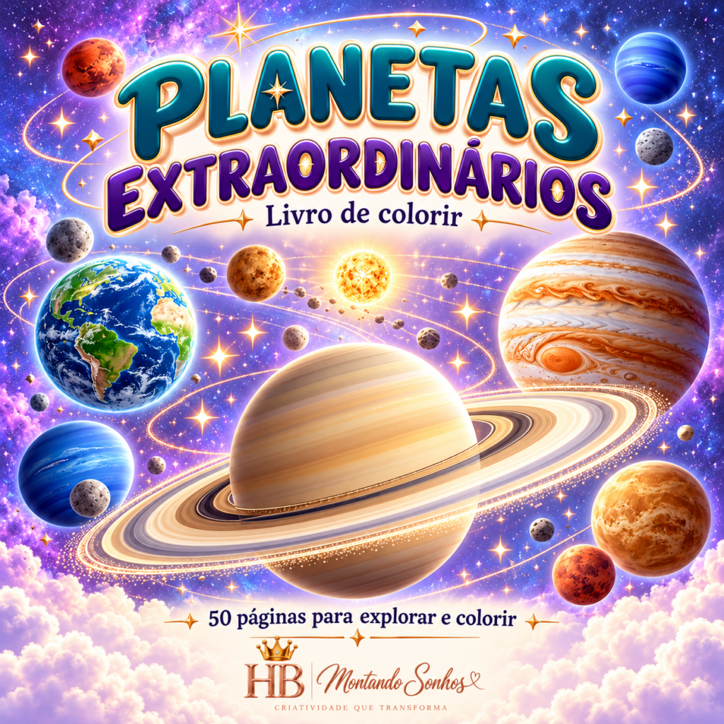 Livro de Colorir – Planetas | Uma Viagem pelo Universo